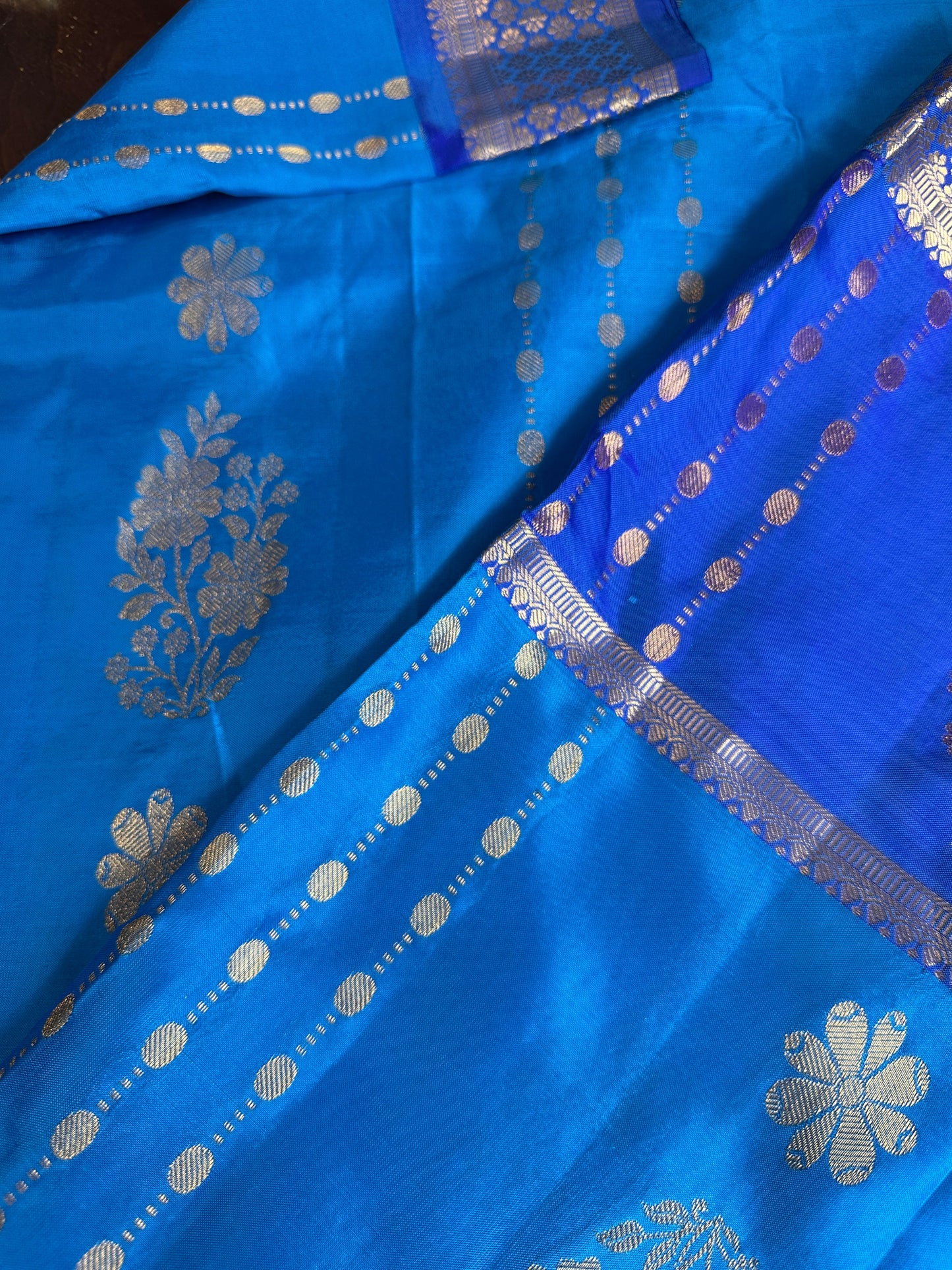 Blue Pure Kanchi Silk Light Weight Saree