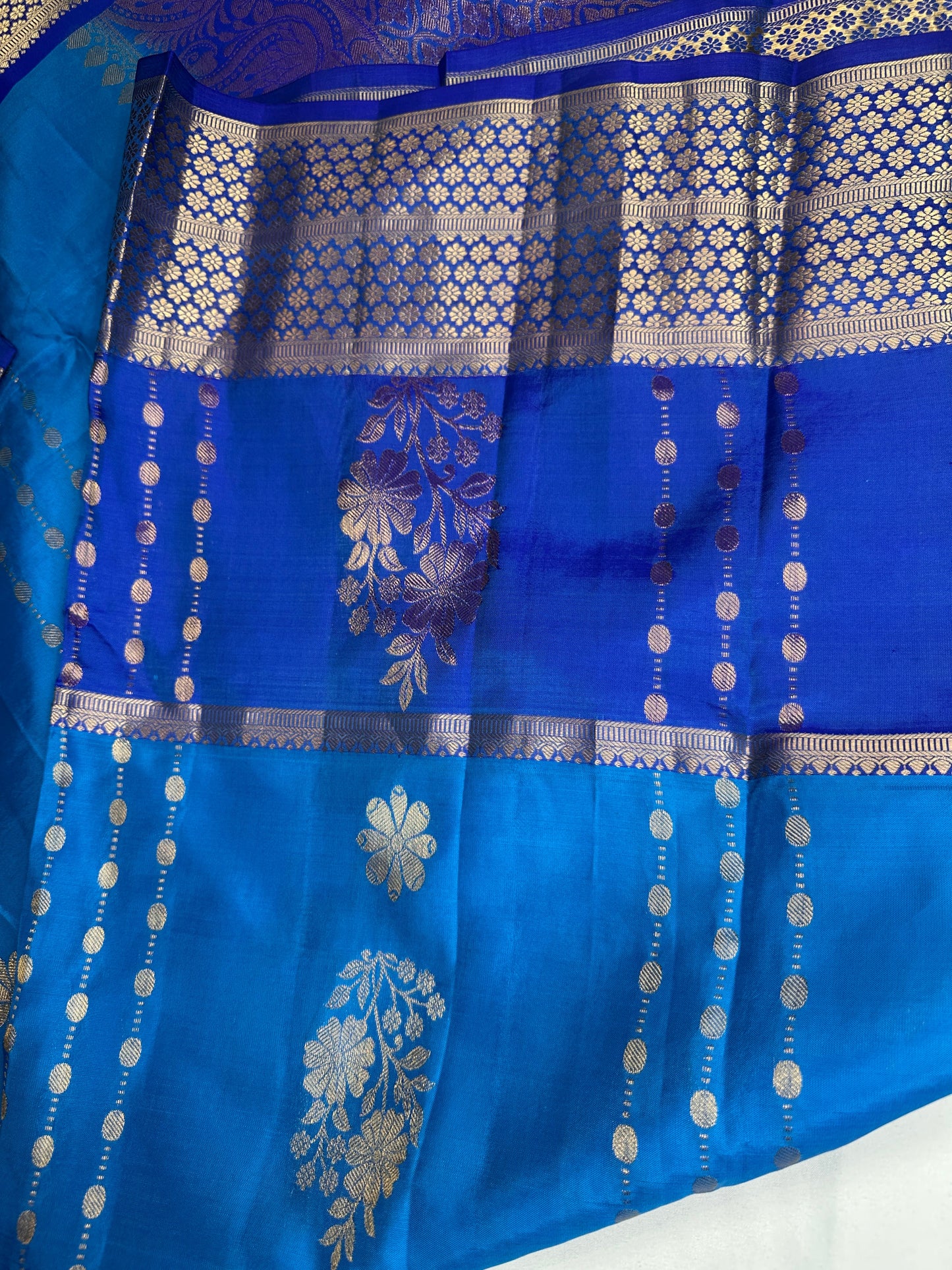 Blue Pure Kanchi Silk Light Weight Saree
