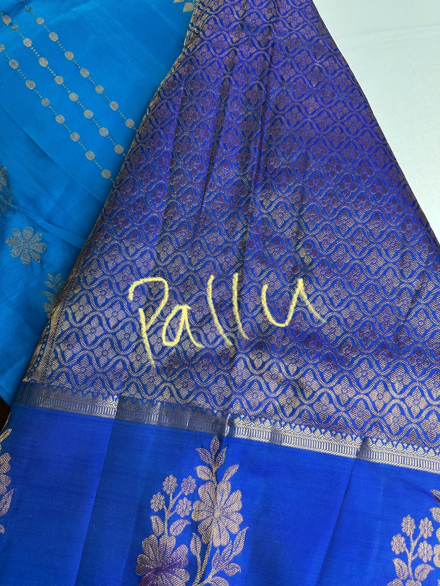 Blue Pure Kanchi Silk Light Weight Saree