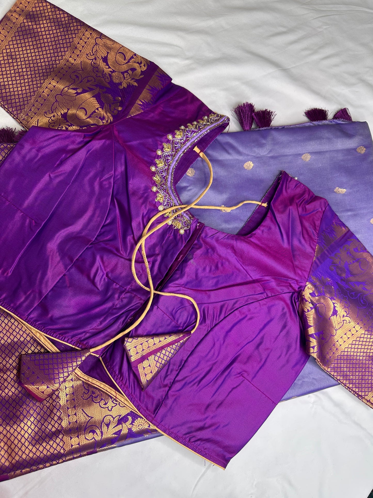Semi Gadwal Silk Palki Border  Silk Saree