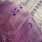 Bhagalpuri Silk Grey Purple Embroidery Saree