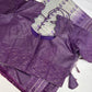 Bhagalpuri Silk Grey Purple Embroidery Saree