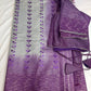 Bhagalpuri Silk Grey Purple Embroidery Saree