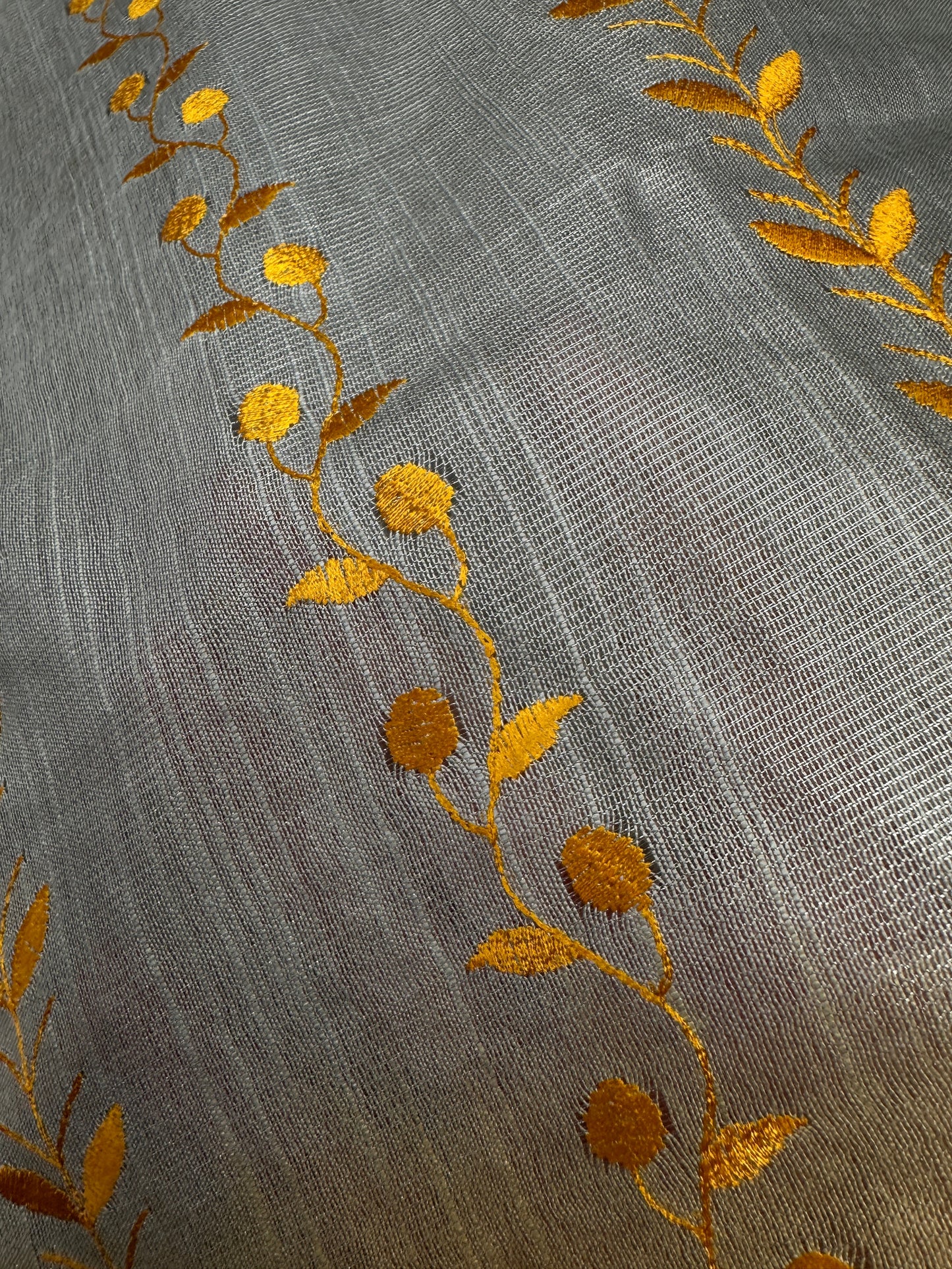 Bhagalpuri  Yellow Cotton Silk Saree