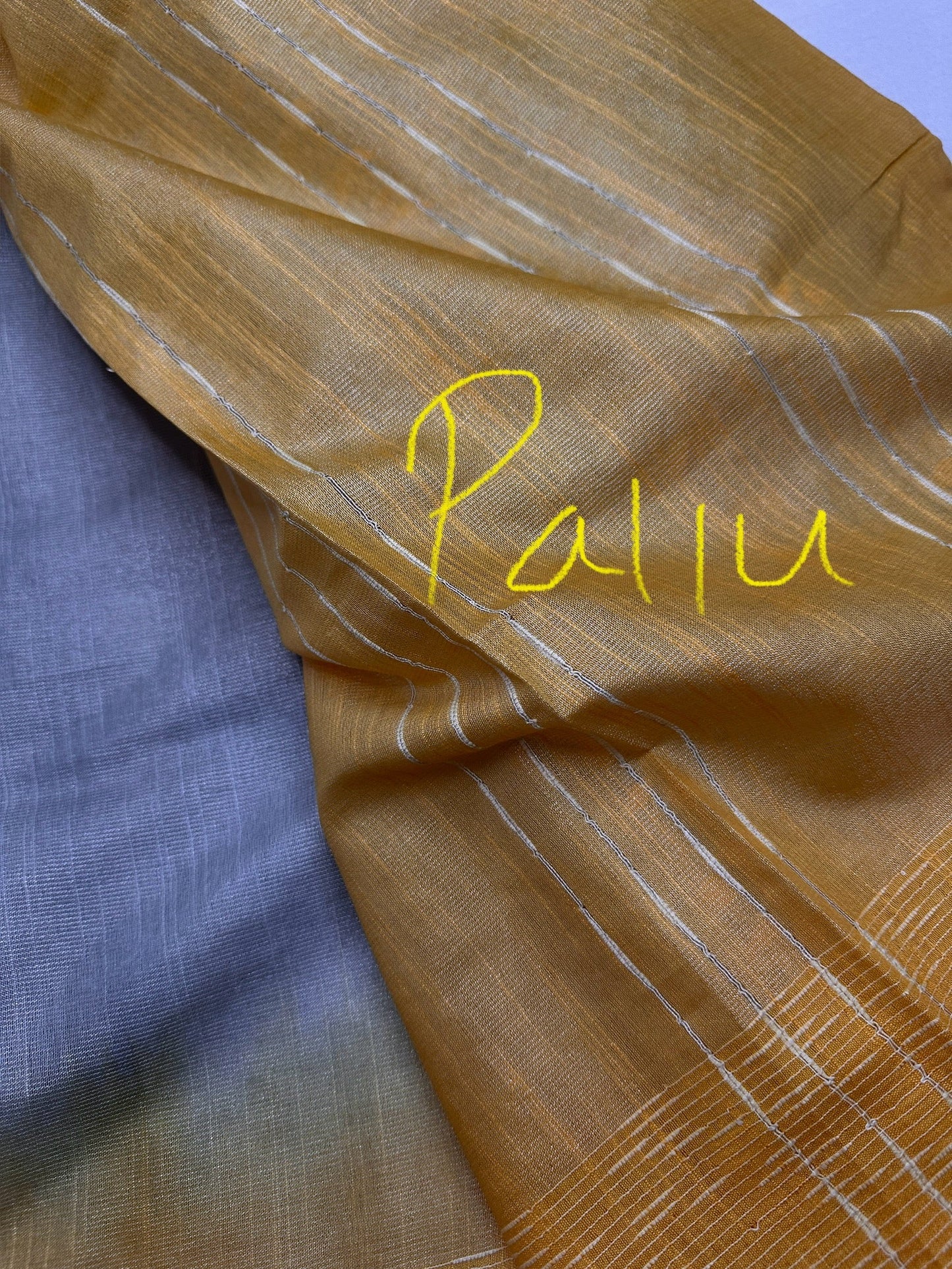 Bhagalpuri  Yellow Cotton Silk Saree