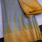 Bhagalpuri  Yellow Cotton Silk Saree