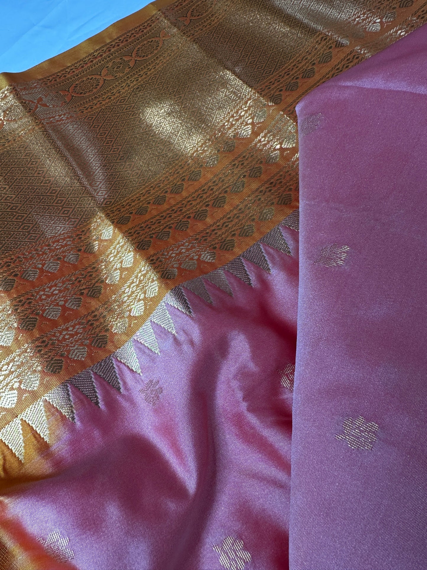 Semi Gadwal Silk Palki Border  Silk Saree