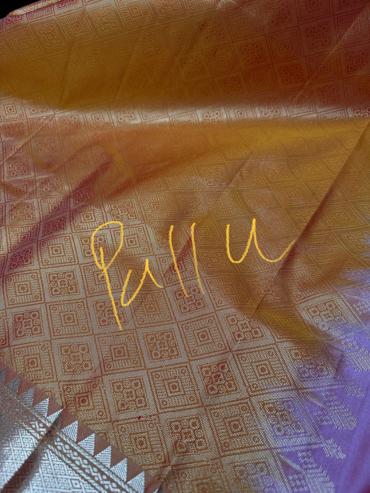 Semi Gadwal Silk Palki Border  Silk Saree