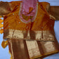 Semi Gadwal Silk Palki Border  Silk Saree