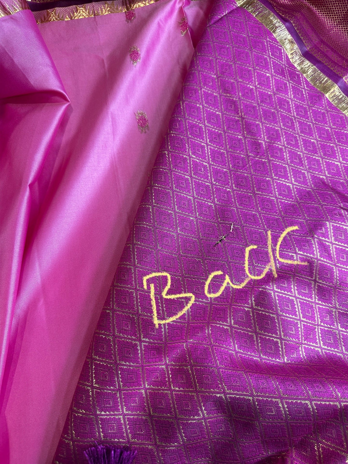 Semi Gadwal Silk Palki Border  Silk Saree