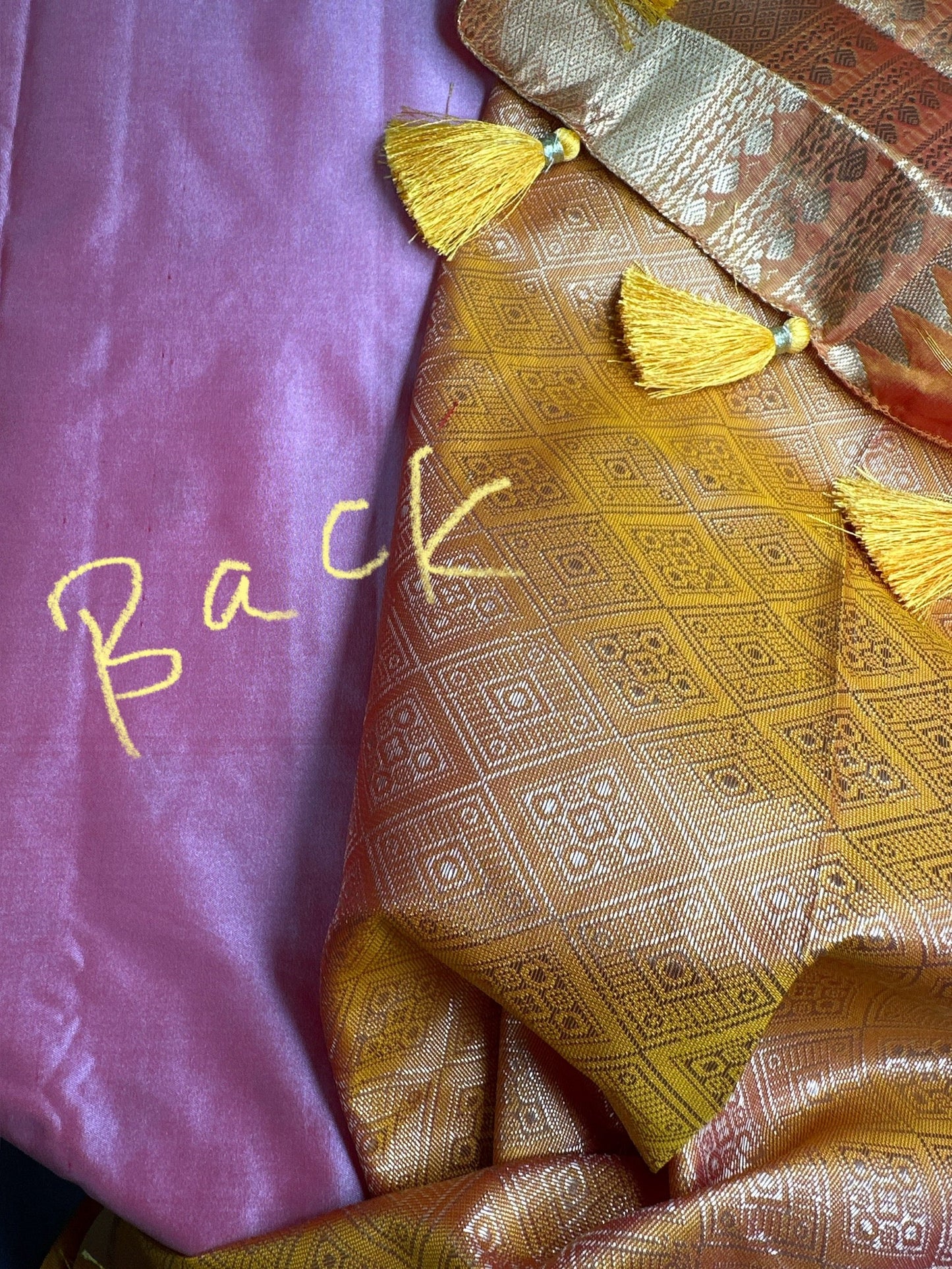 Semi Gadwal Silk Palki Border  Silk Saree