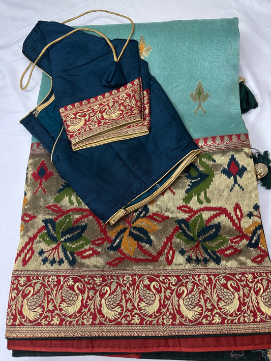 Blue Banarsi Silk Saree