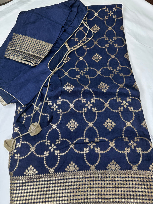 Blue Banarsi Silk Saree