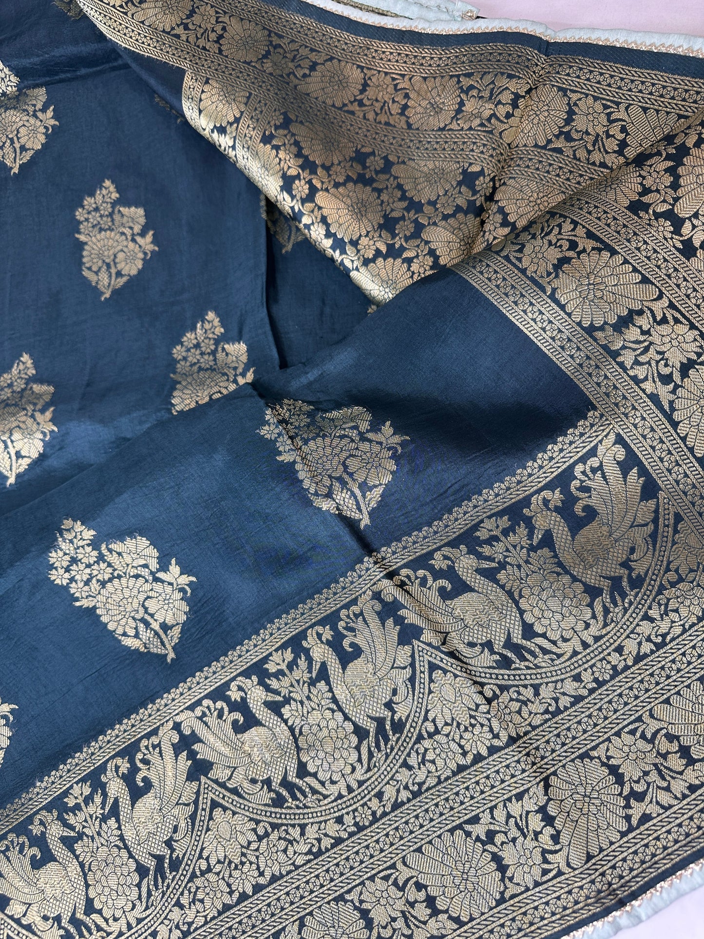 Blue Banarsi Silk Saree