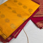 Yellow Pink Pure Silk Pattu Gadwal Saree