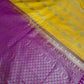 Yellow Pink Pure Silk Pattu Gadwal Saree