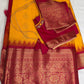 Yellow Pink Pure Silk Pattu Gadwal Saree