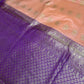 Peach Purple Pure Silk Pattu Gadwal Saree