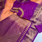 Peach Purple Pure Silk Pattu Gadwal Saree
