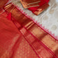 Cream Red Pure Silk Pattu Gadwal Saree