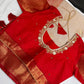 Cream Red Pure Silk Pattu Gadwal Saree