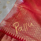 Cream Red Pure Silk Pattu Gadwal Saree