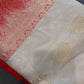 Cream Red Pure Silk Pattu Gadwal Saree