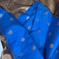 Blue Brown Pure Silk Pattu Gadwal Saree