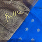 Blue Brown Pure Silk Pattu Gadwal Saree
