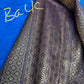 Blue Brown Pure Silk Pattu Gadwal Saree