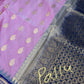 Pink Blue Pure Silk Pattu Gadwal Saree