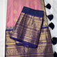 Pink Blue Pure Silk Pattu Gadwal Saree