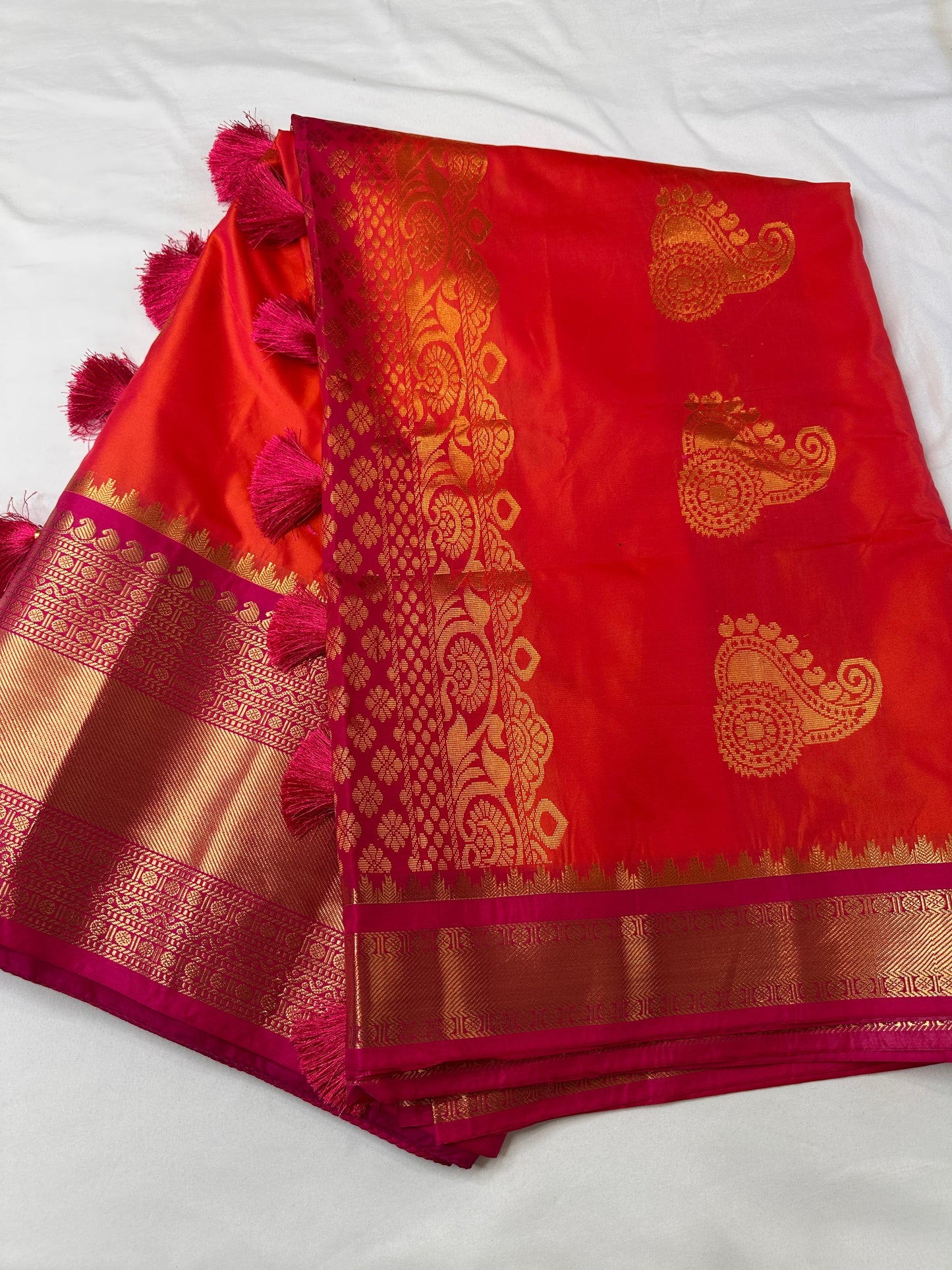 Blush Pink Semi Silk Pattu Gadwal Saree