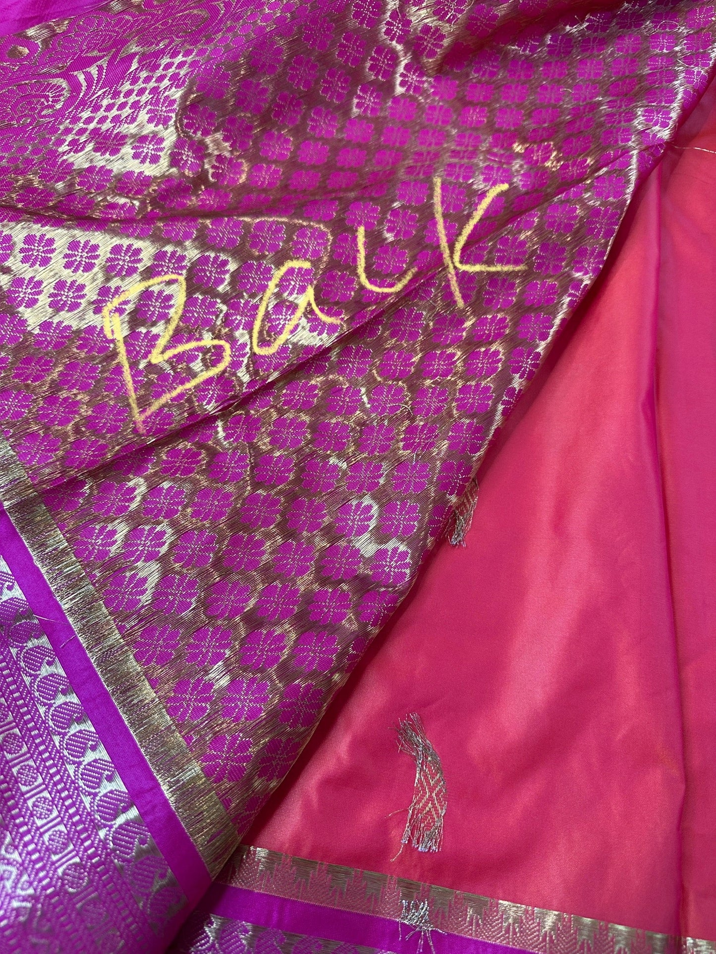Blush Pink Semi Silk Pattu Gadwal Saree