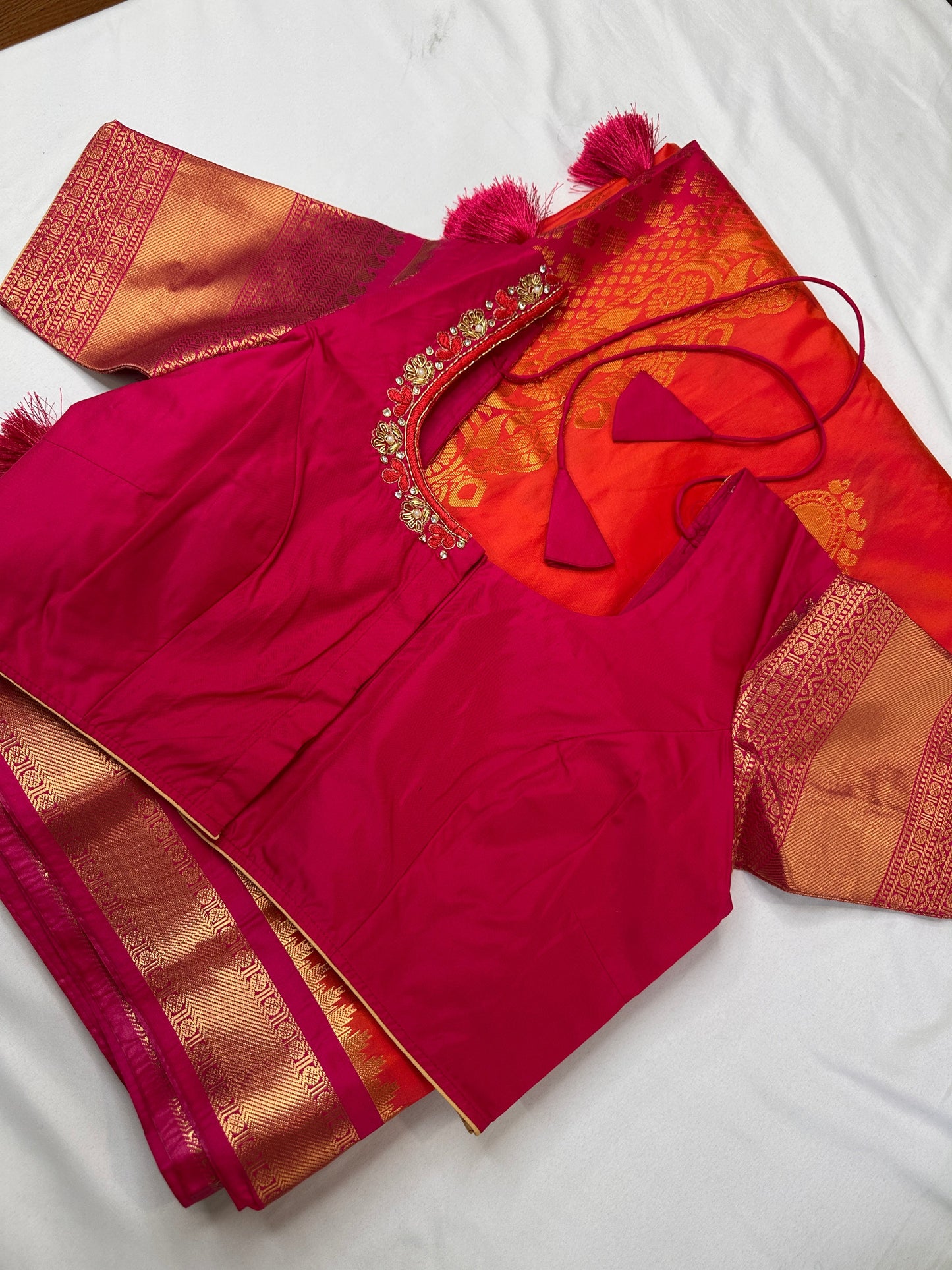 Blush Pink Semi Silk Pattu Gadwal Saree