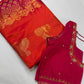 Blush Pink Semi Silk Pattu Gadwal Saree