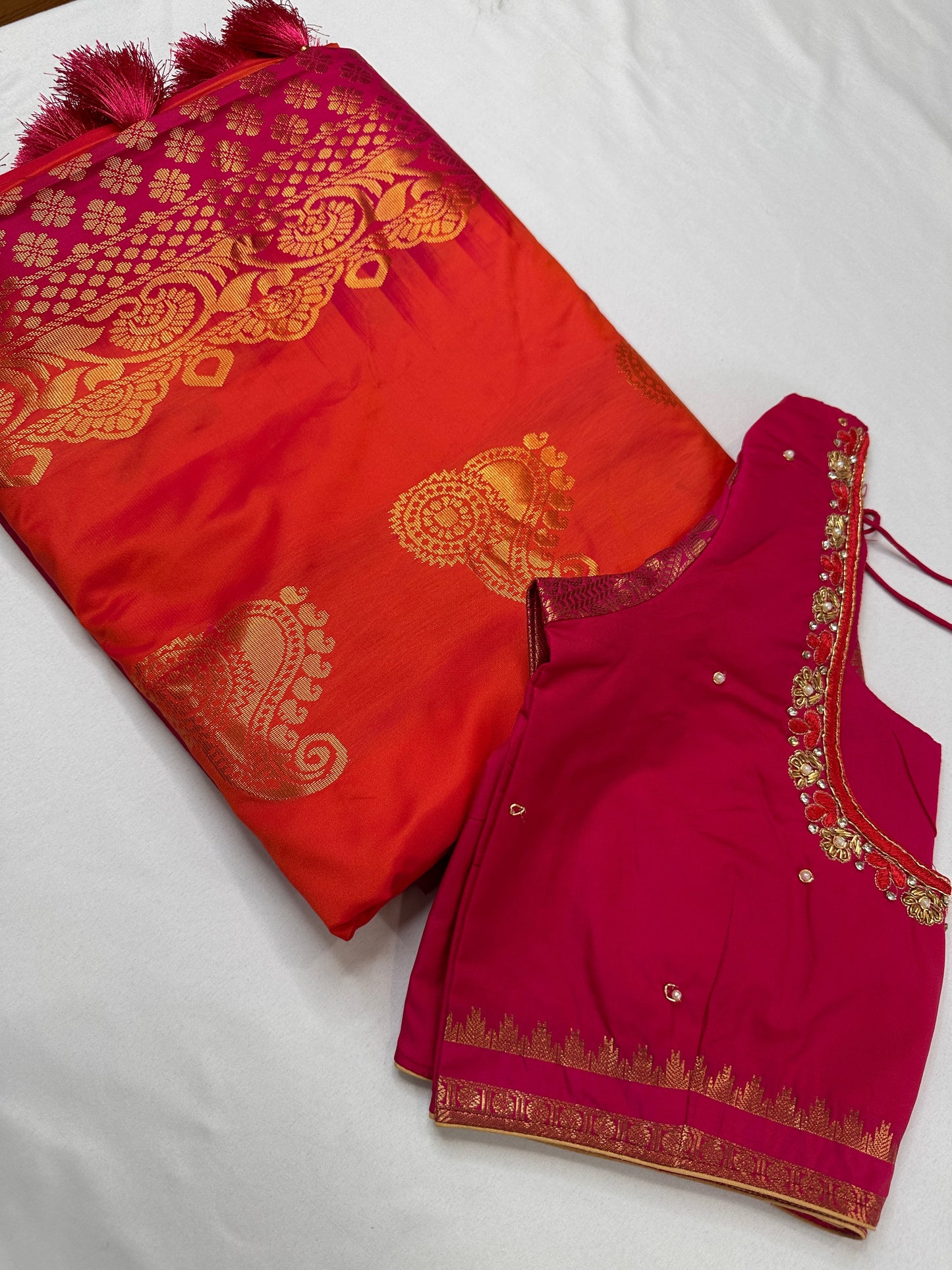Blush Pink Semi Silk Pattu Gadwal Saree