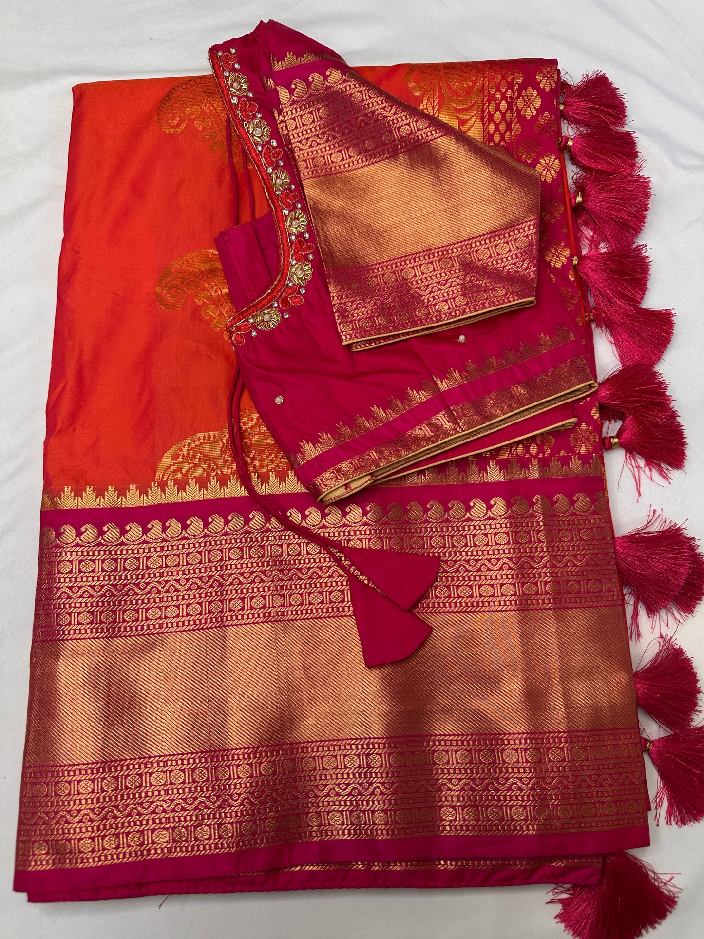 Blush Pink Semi Silk Pattu Gadwal Saree