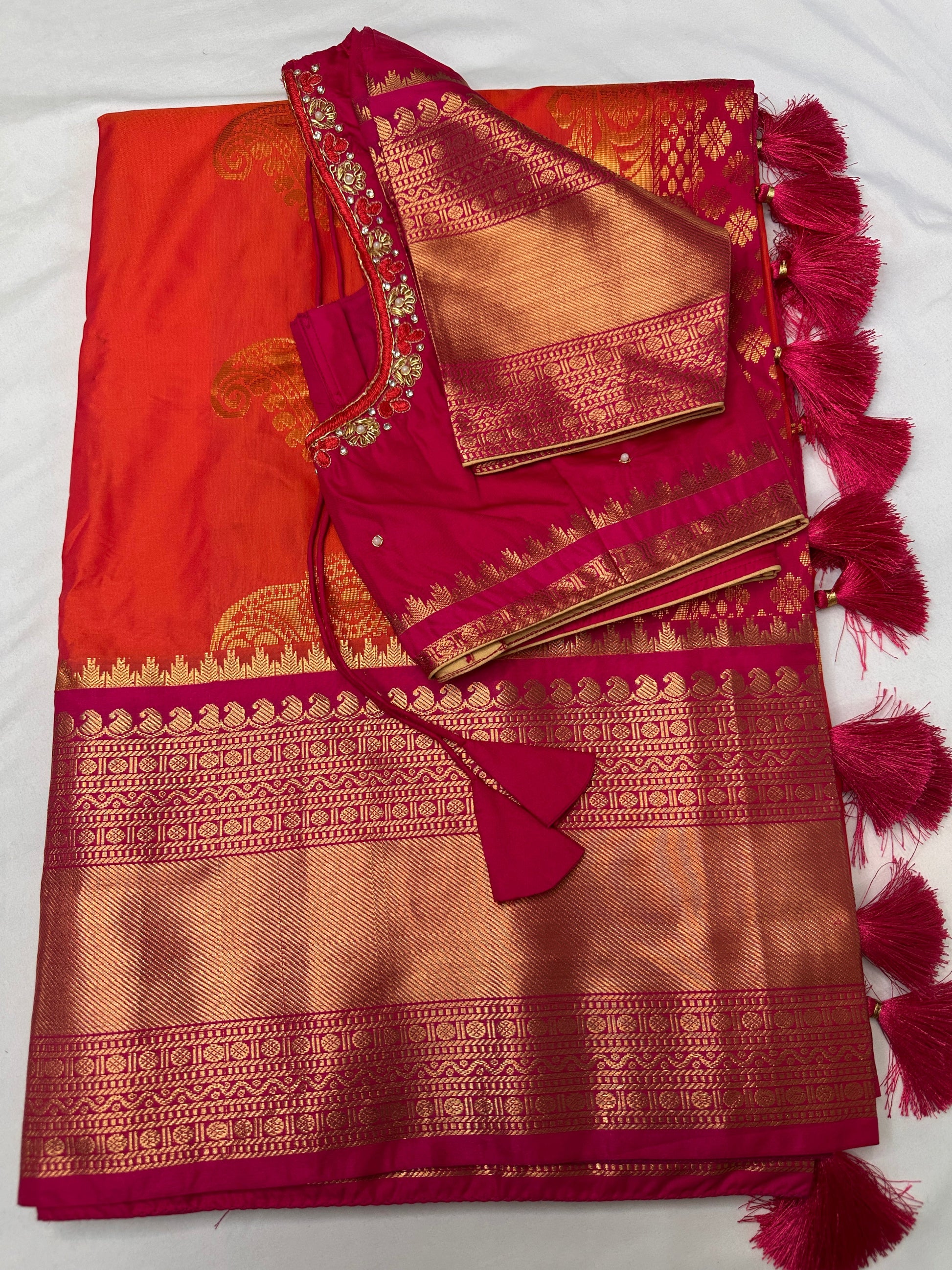 Blush Pink Semi Silk Pattu Gadwal Saree
