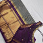 Gray Purple Semi Silk Pattu Gadwal Saree