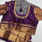 Gray Purple Semi Silk Pattu Gadwal Saree