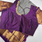 Gray Purple Semi Silk Pattu Gadwal Saree