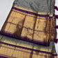 Gray Purple Semi Silk Pattu Gadwal Saree