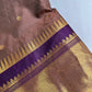 Brown Purple Semi Silk Pattu Gadwal Saree