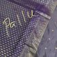 Brown Purple Semi Silk Pattu Gadwal Saree