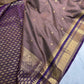 Brown Purple Semi Silk Pattu Gadwal Saree