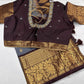 Grey Brown Pure Magalgiri Saree