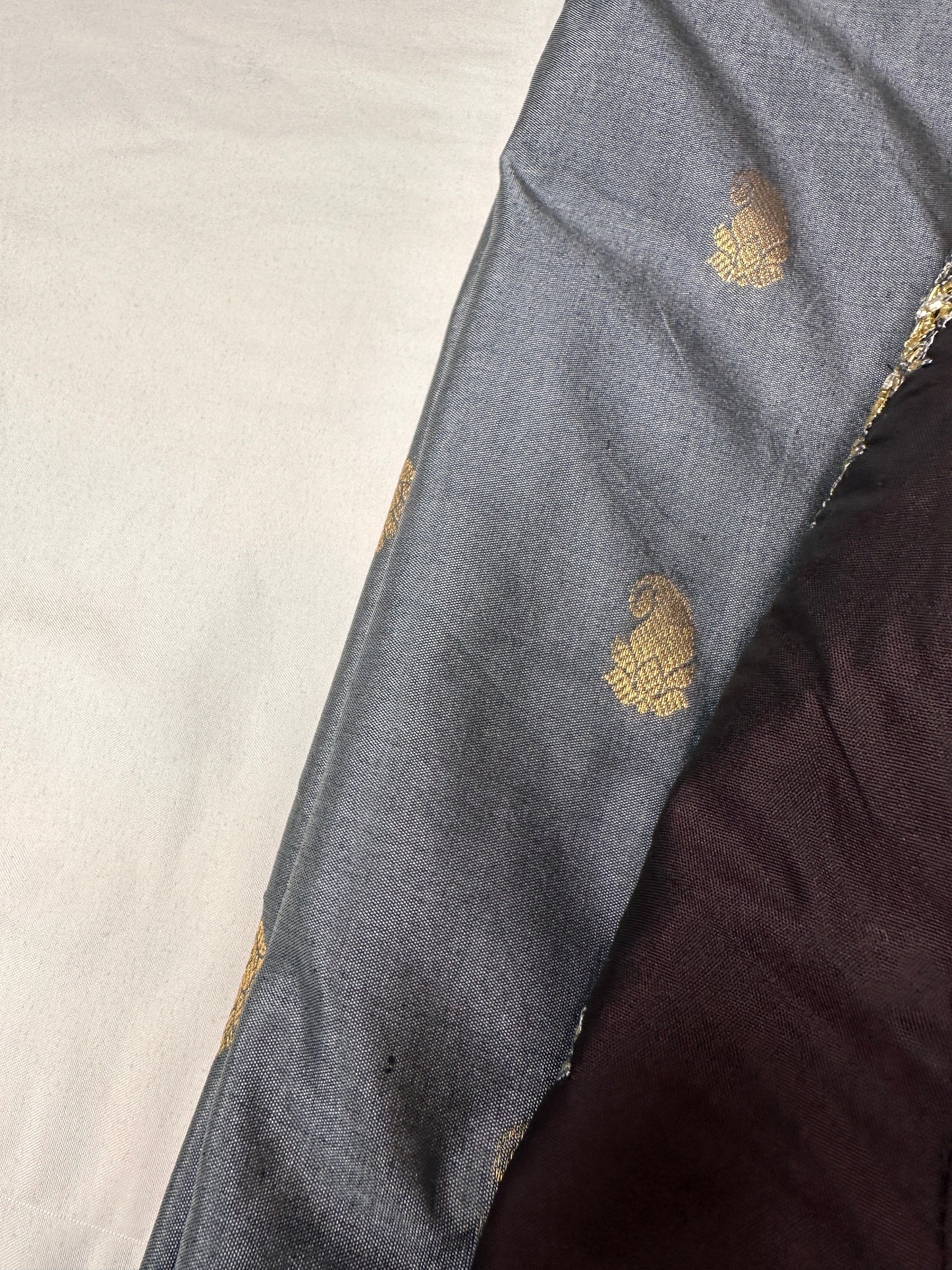 Grey Brown Pure Magalgiri Saree