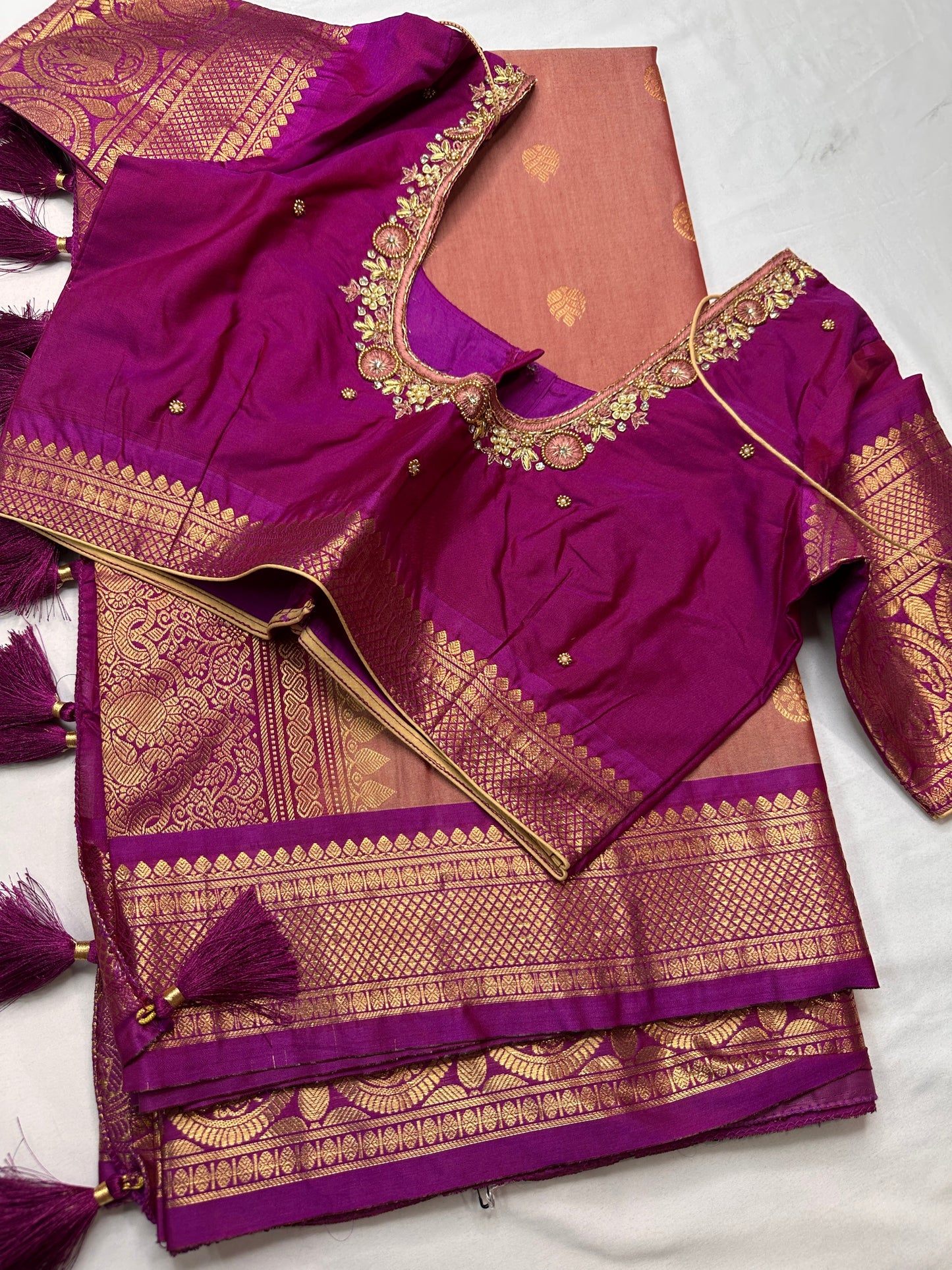 Onion Pink Pure Magalgiri Saree