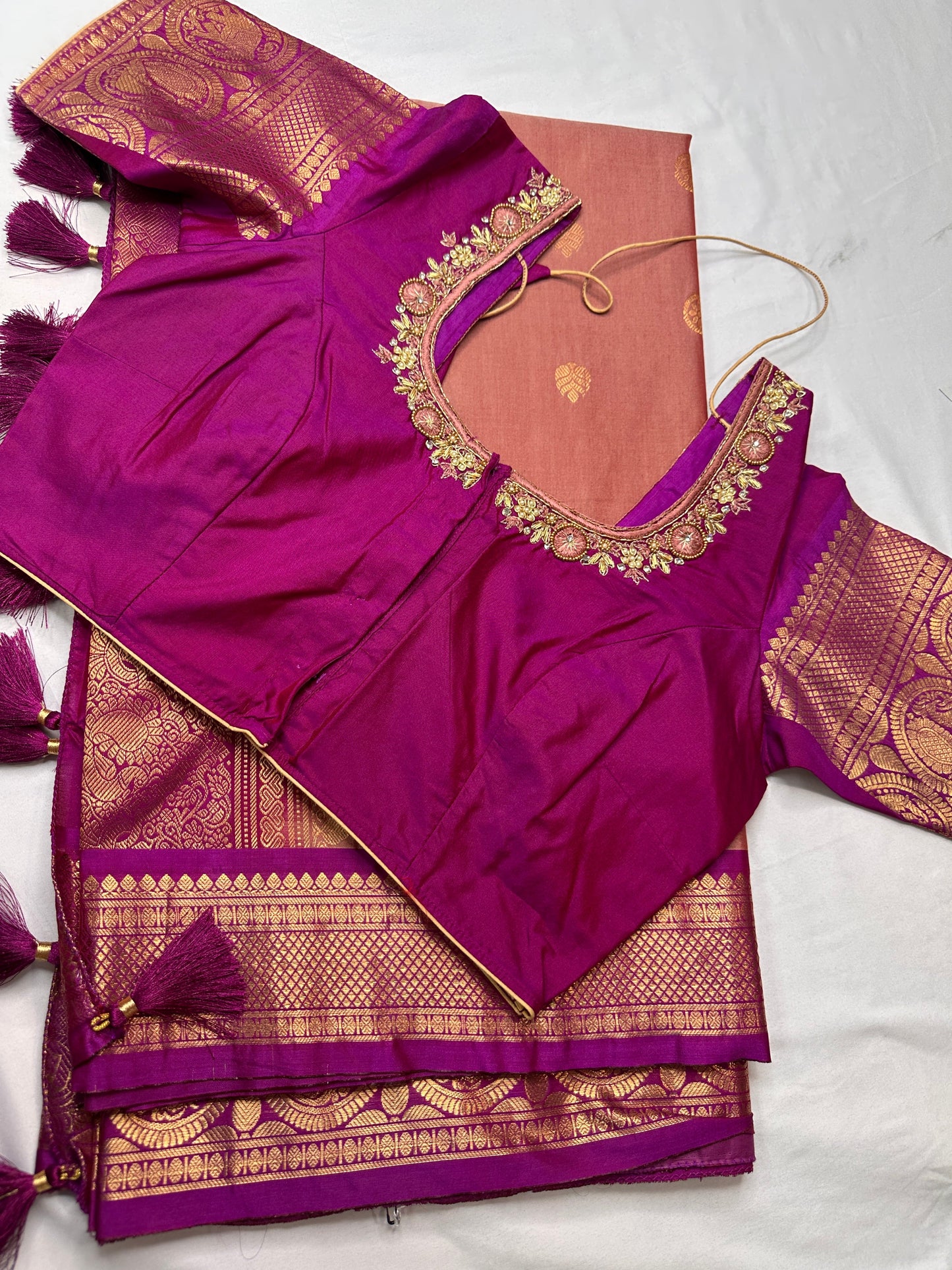 Onion Pink Pure Magalgiri Saree
